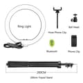 Miniatyrbild 2 av 2: LED-ringlampa, 10-tums diameter, justerbart stativ, 200cm stativ