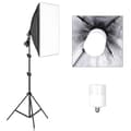 Miniatyrbillede 1 af 2: Fotografering Softbox Belysningskits, Professionelt Kontinuerligt Lys System, 50x70CM Soft Box, 20W pære