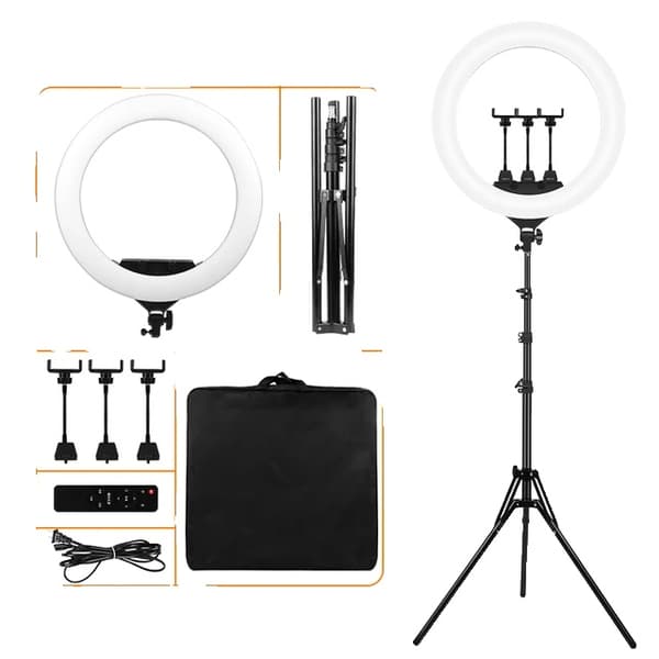 Foto Ringe Lys, Justerbar Farvetemperatur, Studio Skyde Kompatibilitet, 22 tommer lampe