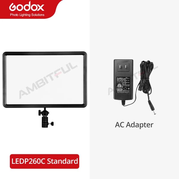 LEDP260C Dæmpbar LED Video Lys, Bi-Farve 3300K-5600K, Høj CRI 95,Kit 1