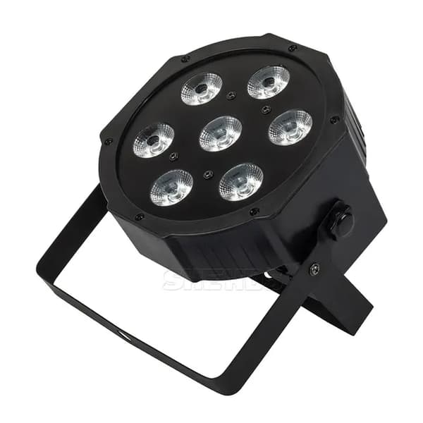LED Par-ljus, RGBW-färgblandning, DMX512-kontroll, 7X12W RGBW Svart, EU-kontakt