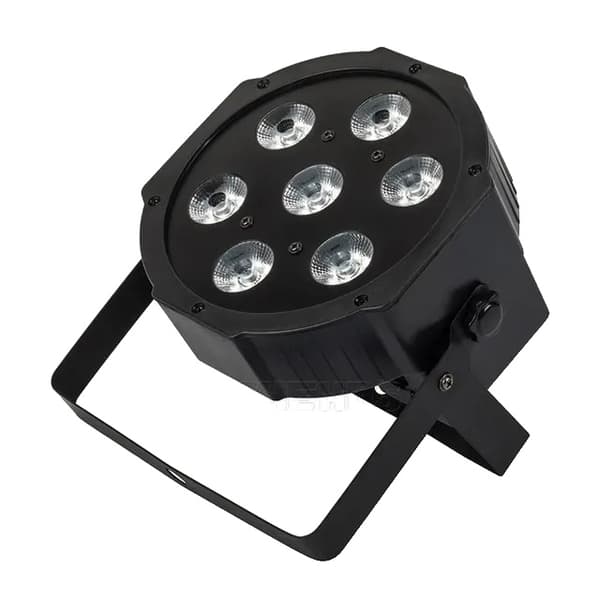 LED Par-ljus, RGBW-färgblandning, DMX512-kontroll, 7X12W RGBW Svart, EU-kontakt