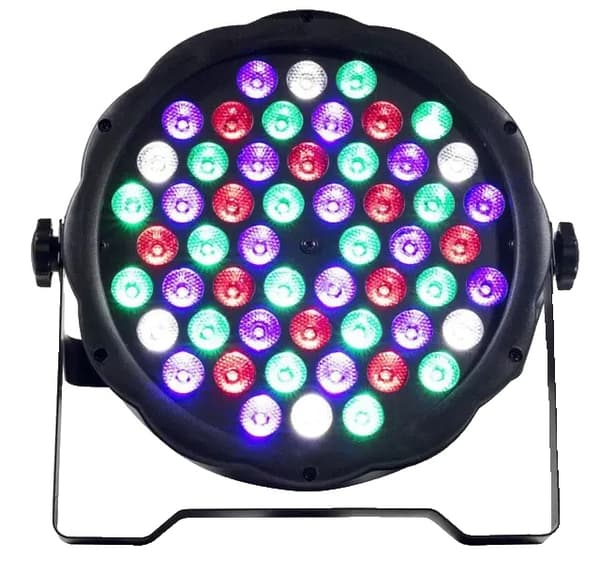 LED Par-ljus, RGBW-färgblandning, DMX512-kontroll, 54X3 RGBW Svart, EU-kontakt
