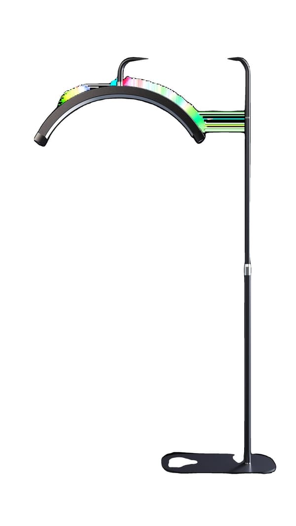 Halvmåne LED-fotolampa, justerbar färgtemperatur 3200K-5600K, 45W effekt,Svart