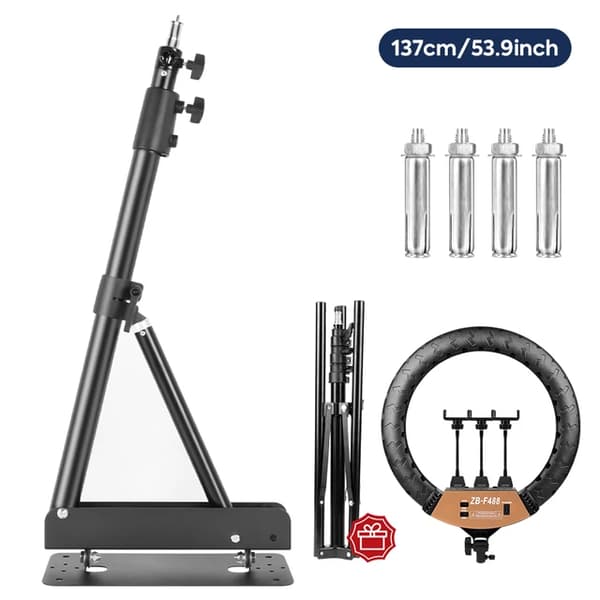 Ringljus, Väggmonterad Boom Arm, Flexibelt Stativ, 137cm bom