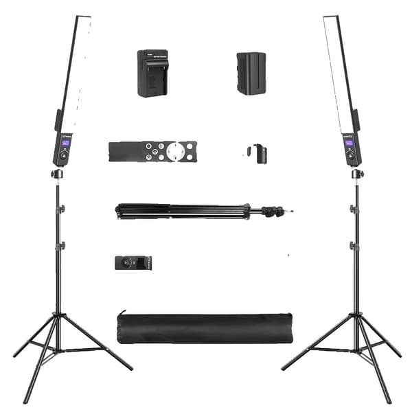RGB Fotografi Strip Light, Justerbar Färgtemperatur, 6600mAh Batteri,med batterilampa