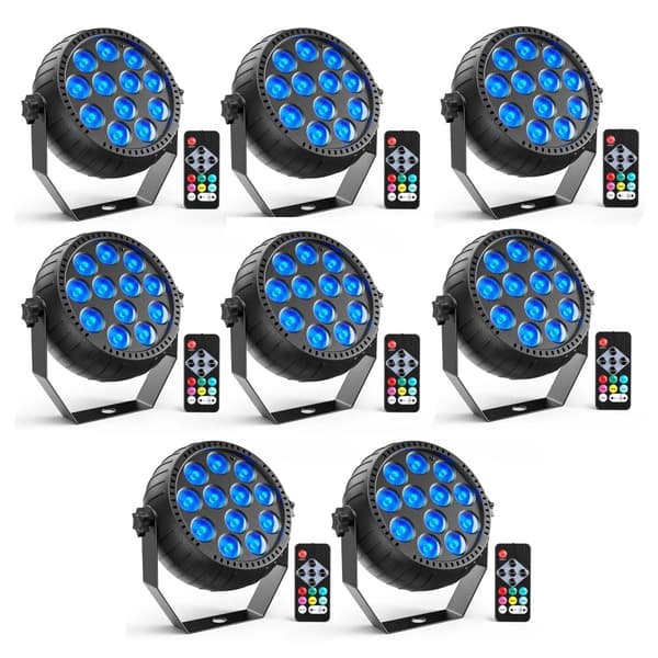Belysningsbelysningseffekt, Mini RGB LED, Fjernstyret betjening,EU Stik, 8 stykker