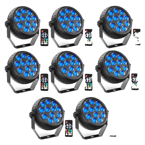 Belysningsbelysningseffekt, Mini RGB LED, Fjernstyret betjening,EU Stik, 8 stykker