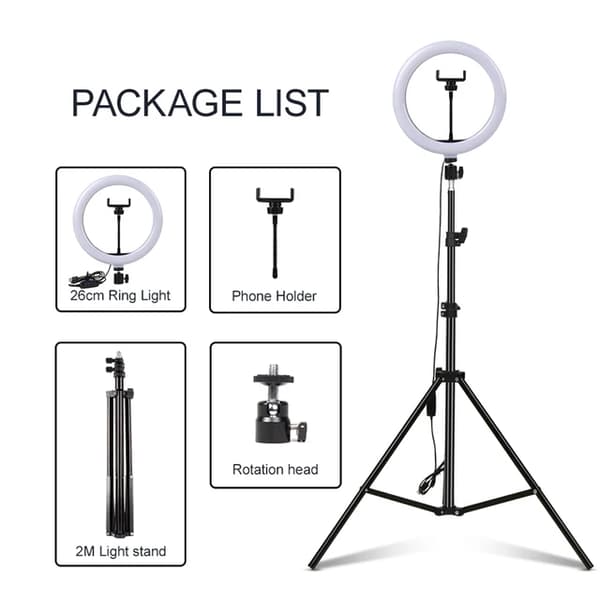 Fotobelysningssats, Dimbar LED-fyllningslampa, Sminkstudio-lampa, ringljus