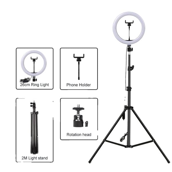Fotobelysningssats, Dimbar LED-fyllningslampa, Sminkstudio-lampa, ringljus