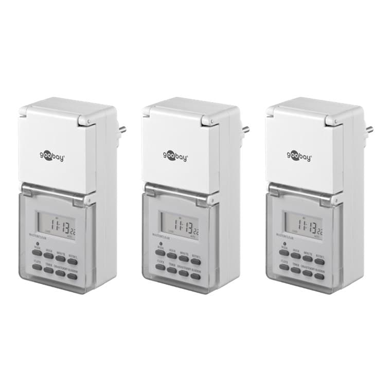 Set med 3, digital timer IP44