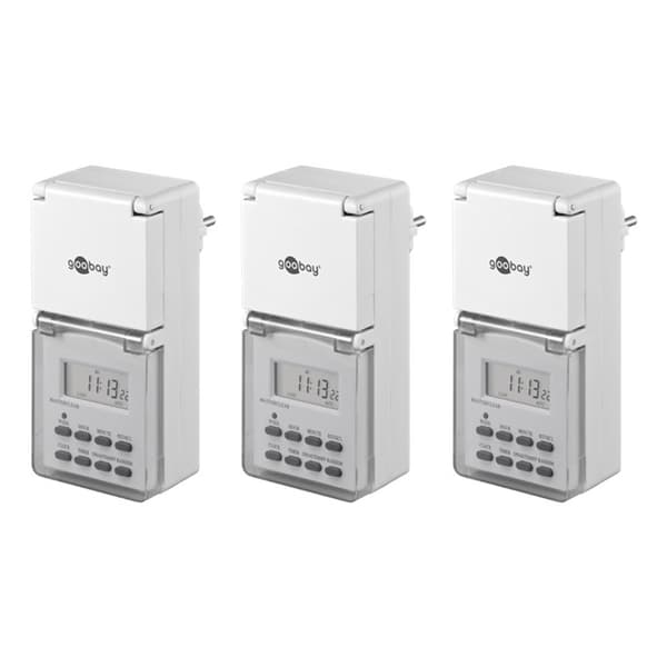Sett med 3, digital timer IP44