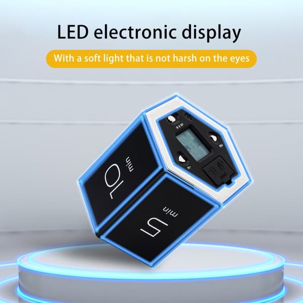 LED-skærm sekskantet digital bærbar nedtællingstimer med blødt lys