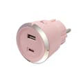 Miniatyrbild 1 av 2: Säkerhetstimer USB A+C 1-4 3.4A Rosa