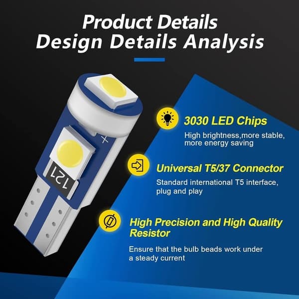 10x T5 slim 3030 3X smd led vit lampa