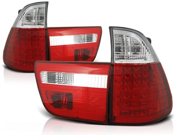 BMW X5 E53 baglygter 09 99-10 03 RØD KLAR LED