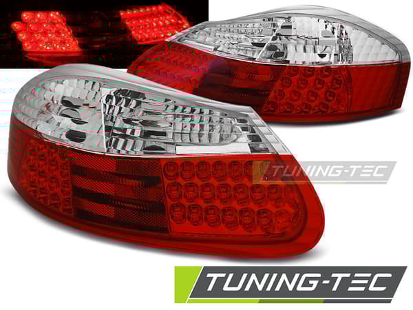 PORSCHE BOXSTER 96-04 TAKAVALOT PUNAINEN KIRKAAN LED