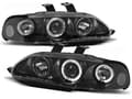Miniatyrbillede 1 af 2: Forlygter med dobbelt halo-fælge HONDA CIVIC 09 91-08 95 4D ANGEL EYES SORT