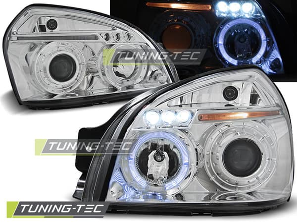 Strålkastare dual halo fälgar HYUNDAI TUCSON 07 04-10 ANGEL EYES KROM