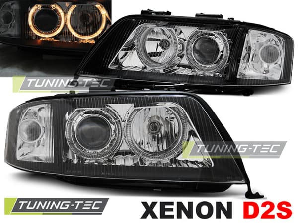 Forlygter Xenon AUDI A6 06 01-05 04 ANGEL EYES SORT