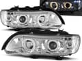 Miniatyrbild 1 av 2: Framlyktor dubbel halo-design BMW X5 E53 09 99-10 03 ANGEL EYES KROM
