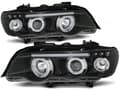 Miniatyrbild 1 av 2: Strålkastare dubbla halo-fälgar BMW X5 E53 09 99-10 03 ANGEL EYES SVART