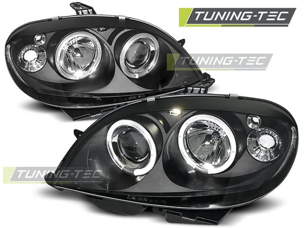 Forlygter med dobbelt halo-fælge CITROEN SAXO 09 99-06 03 ANGEL EYES SORT