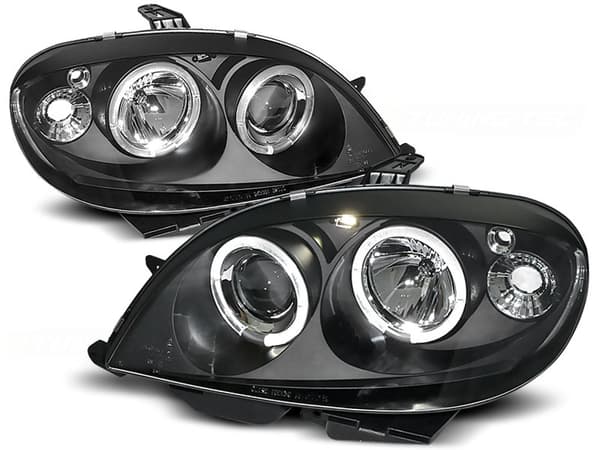 Forlygter med dobbelt halo-fælge CITROEN SAXO 09 99-06 03 ANGEL EYES SORT