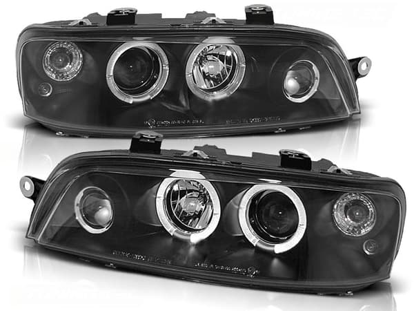 Forlygter med dobbelt halo-fælge FIAT PUNTO 2 10 99-06 03 ANGEL EYES SORT