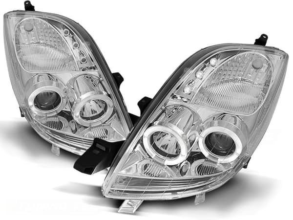 TOYOTA YARIS -kaksoishäikäisyvalot 06-09 ENKELSILMÄISET KROMIT