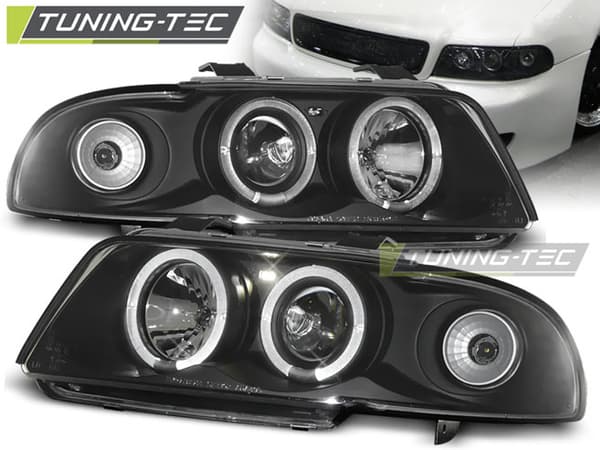 Forlygter dobbelte halo-fælge AUDI A4 11 94-12 98 ANGEL EYES sort