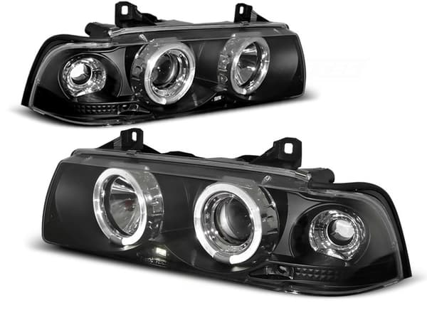 Körlampor dubbla halo-fälgar BMW E36 12 90-08 99 ANGEL EYES SVART