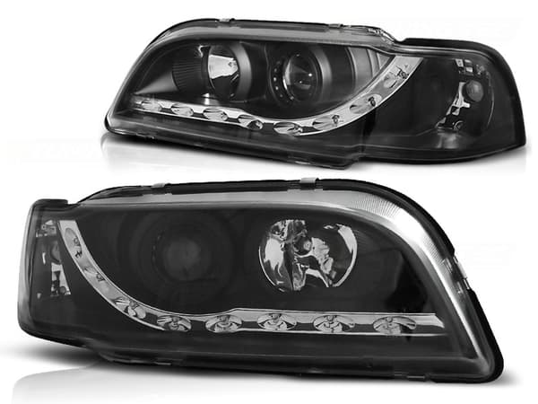 Strålkastare med parkeringsljus VOLVO S40/V40 02 96-04 00 SVART