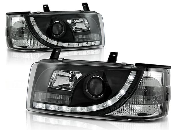 Strålkastare med parkeringsljus VW T4 90-03 03 TRANSPORTER SVART