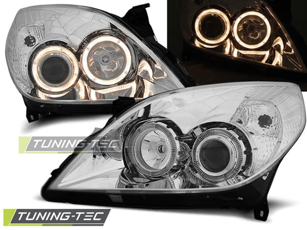 Strålkastare dual halo fälgar OPEL VECTRA C 09 05-08 ANGEL EYES KROM