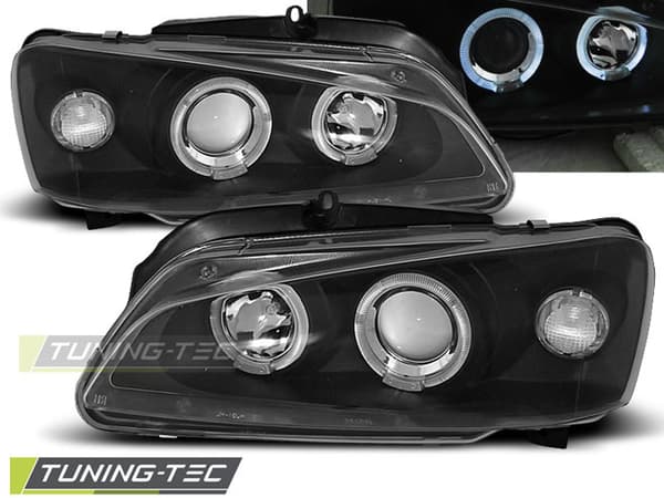 Forlygter dobbelt halo fælge PEUGEOT 106 08 96-03 ANGEL EYES SORT