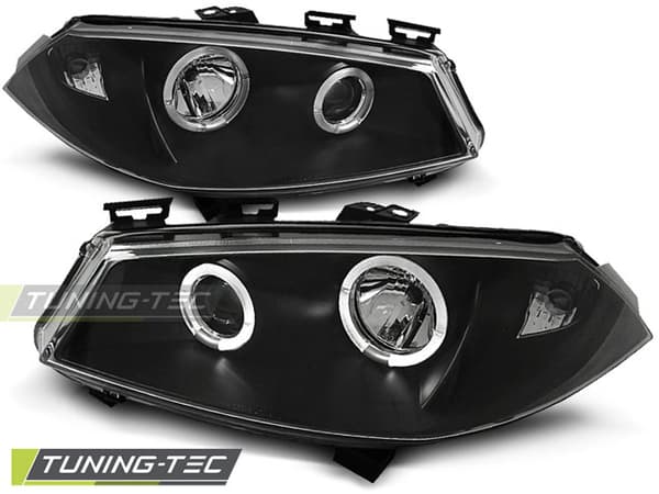 Strålkastare med dubbelt halo-fälgar RENAULT MEGANE II 11 02-12 05 ANGEL EYES SVART