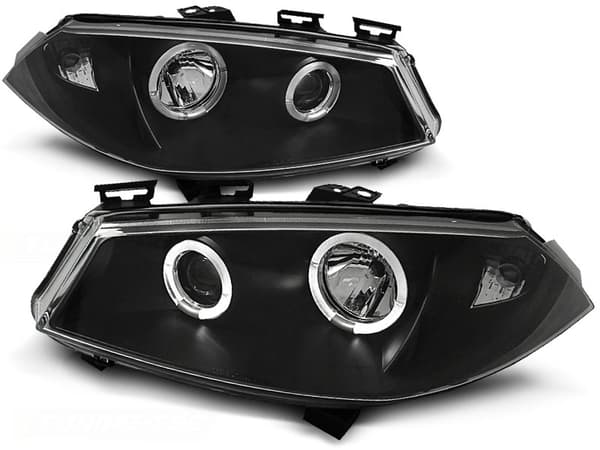 Strålkastare med dubbelt halo-fälgar RENAULT MEGANE II 11 02-12 05 ANGEL EYES SVART