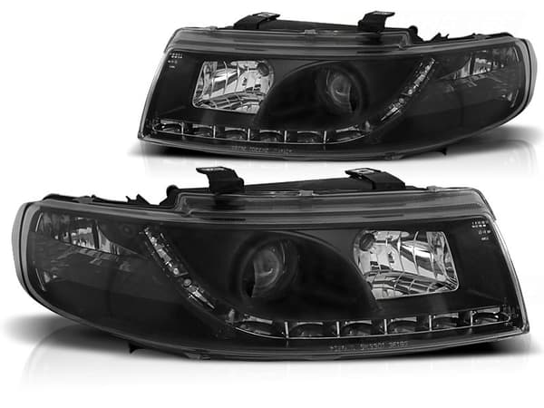 Strålkastare med parkeringsljus SEAT LEON / TOLEDO 04 99-08 04 SVART
