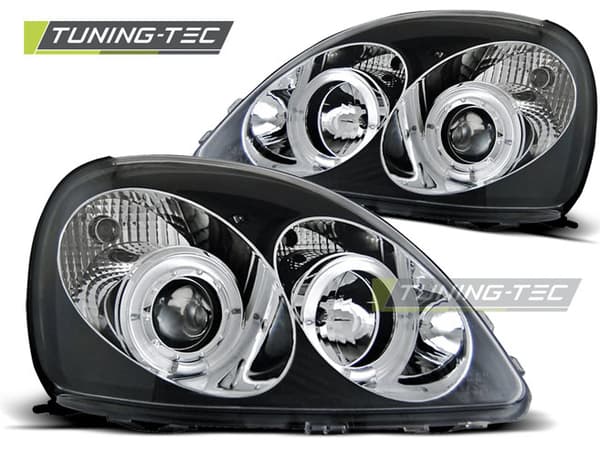 Forlygter dual halo fælge TOYOTA YARIS 04 99-09 03 ANGEL EYES SORT