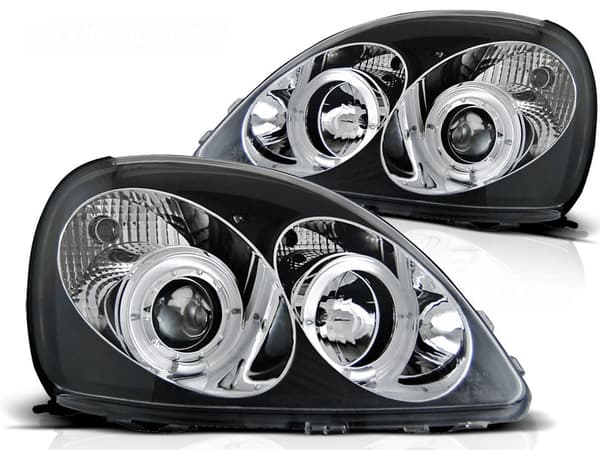 Forlygter dual halo fælge TOYOTA YARIS 04 99-09 03 ANGEL EYES SORT