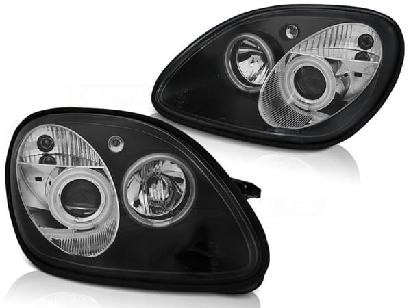 Forlygter dual halo fælge MERCEDES R170 SLK 04 96-04 ANGEL EYES SORT