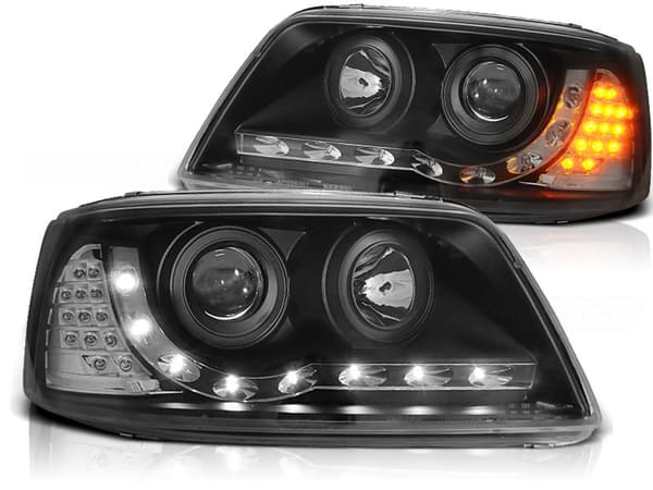 Forlygter med parkeringslys VW T5 04 03-08 09 SORT.