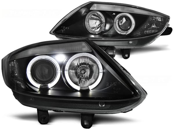 Dubbel halo-rings koplampen BMW Z4 E85 E86 02-08 ANGEL EYES ZWART