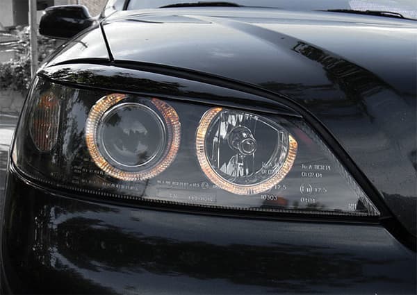Dobbelt halo-fælge forlygter OPEL ASTRA G 09 97-02 04 ANGEL EYES SORT