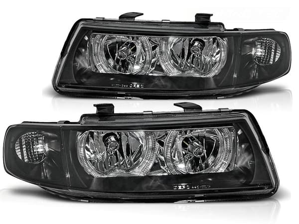 Forlygter dual halo fælge til SEAT LEON / TOLEDO 04 99-08 04 ANGEL EYES SORT