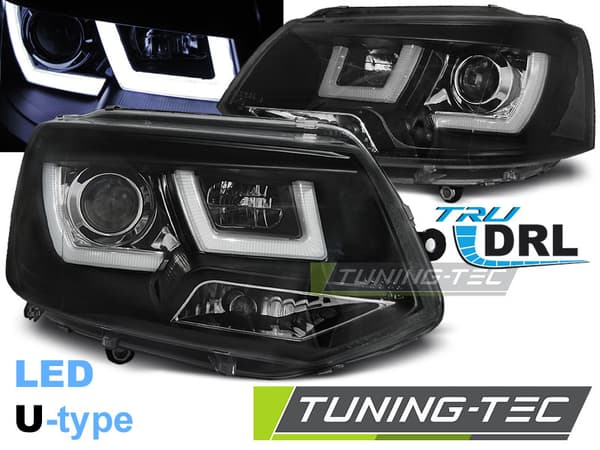 Strålkastare dagsljus VW T5 2010-2015 U-TYPE SVART