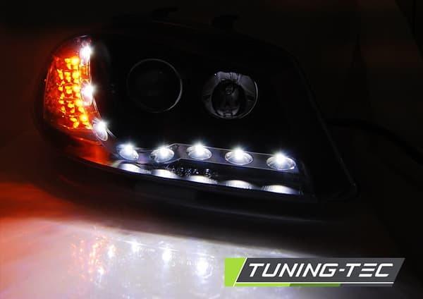 Strålkastare med parkeringsljus SEAT IBIZA 6L 04 02-08 SVART
