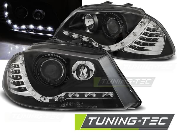 Strålkastare med parkeringsljus SEAT IBIZA 6L 04 02-08 SVART