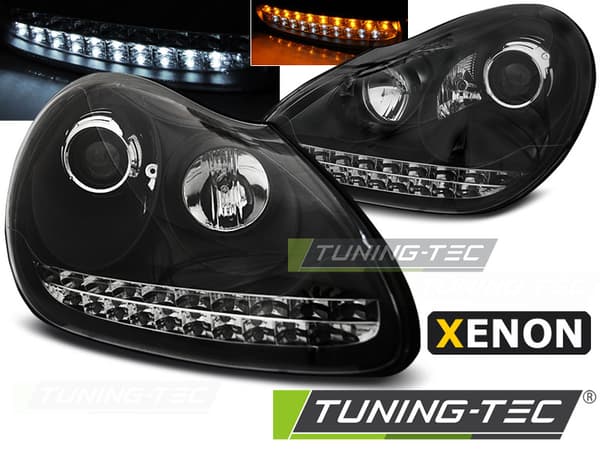 Forlygter Xenon PORSCHE CAYENNE 02-06 SORT HID